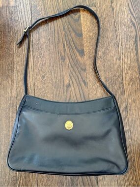 Black Genuine Leather Vintage Shoulder Bag